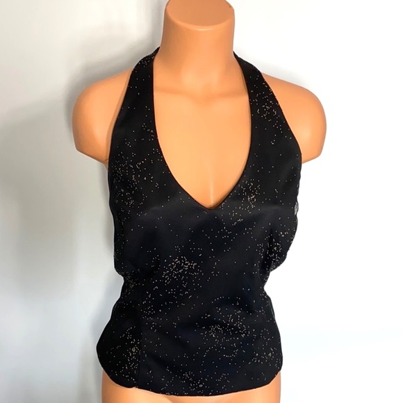 Crimson by Lawrence Kurtz Beaded Mesh Halter Top - Picture 5 of 10